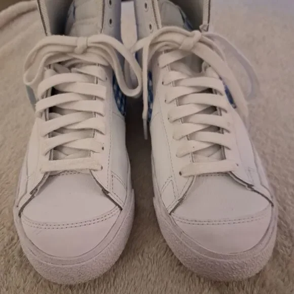 Women’s Size 7.5 - Nike Blazer Mid 77 Blue Gingham FD9163-100 With Box EUC - Picture 5 of 10